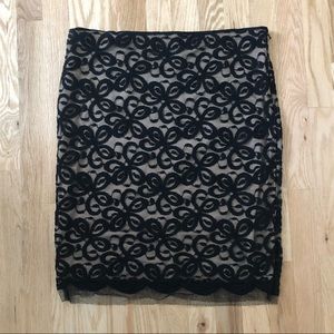 EUC Black Lace Pencil Skirt